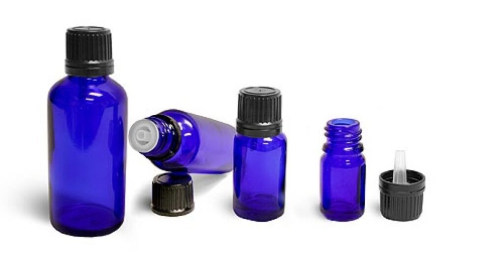 Φιαλίδια σταγονόμετρα μπλε κοβαλτίου (Cobalt Blue Dropper Bottles)