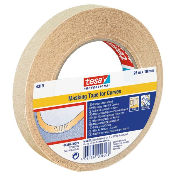 Ταινία μασκαρίσματος για καμπύλες tesa® Professional 4319 (Masking Tape for Curves)