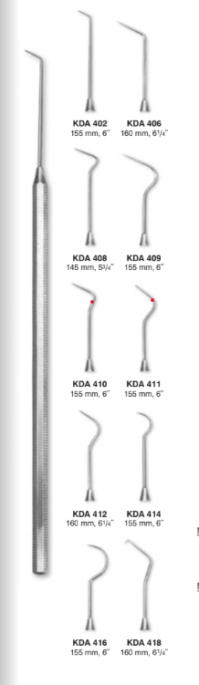 Οδοντιατρικά ξέστρα μονής απόληξης (Single-Ended Dental Scrapers)