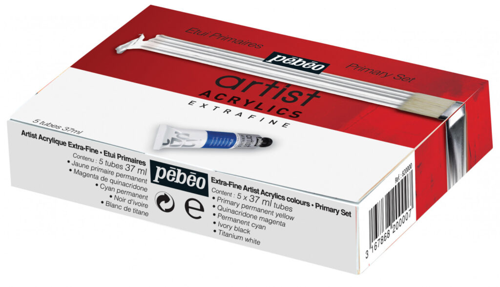 Pebeo Artist Acrylics – Σετ 5 βασικών χρωμάτων 37 ml (Primary Set)