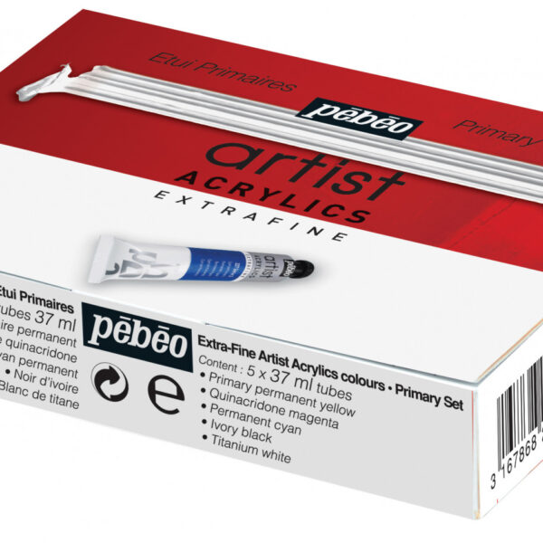 Pebeo Artist Acrylics – Σετ 5 βασικών χρωμάτων 37 ml (Primary Set)