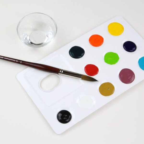 Kremer Palette, white enamelled – Εσμαλτωμένη μεταλλική παλέτα ανάμιξης (Palette, white enamelled)