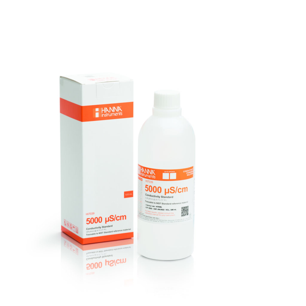 Hanna HI7039 – Πρότυπο διάλυμα αγωγιμότητας 5000 µS/cm (5000 µS/cm Conductivity Standard)