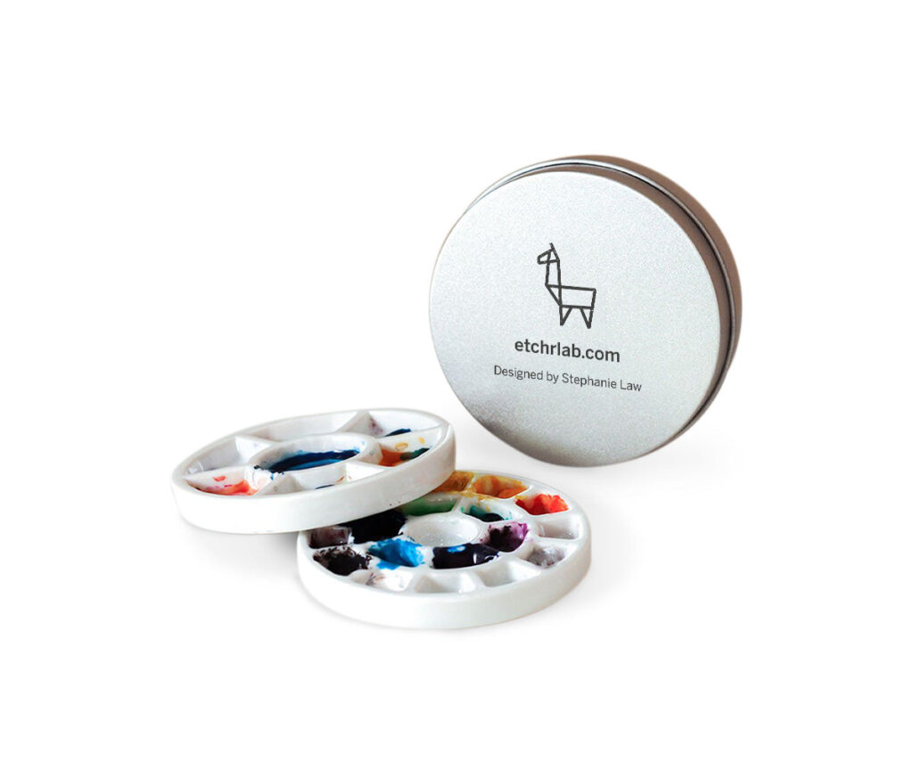 Kremer Porcelain Mini Palette Etchr, 19 well – Πορσελάνινη μίνι παλέτα 19 θέσεων (Porcelain Mini Palette)