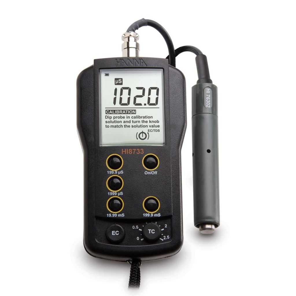 Hanna HI8733 – Φορητό αγωγιμόμετρο 4 κλιμάκων (Multi-range EC Meter)